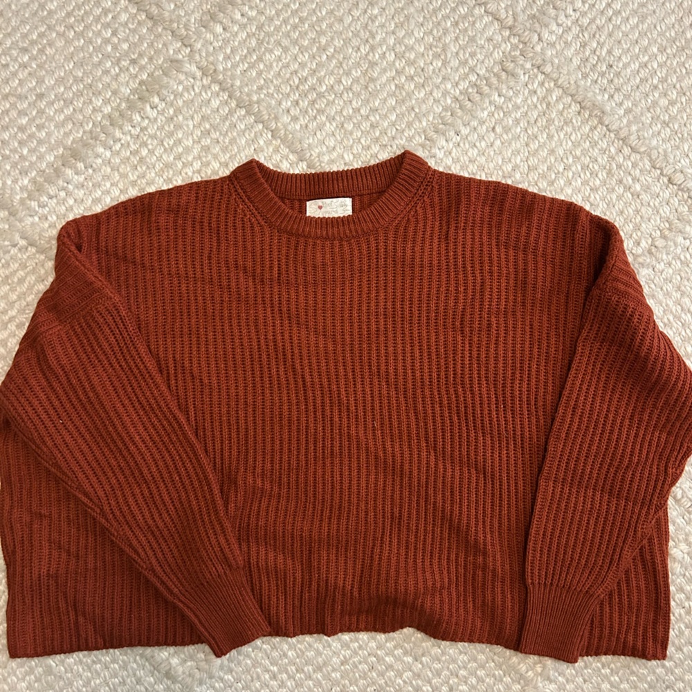 T.J.Maxx Women's Brick Red Crew Neck Sweater